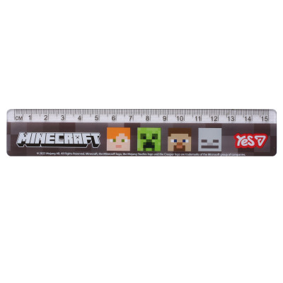 Лінійка 15см "YES" /370691/ "Minecraft" (1/20/1000)