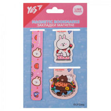 Закладка-магніт "YES" /708358/ "Line Friends", 3 шт (1/10/50)