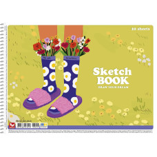 Альбом для малювання "Школярик" А4/20арк./PB-SC-020-8048/ спiраль, 120г/м2 (9/90)