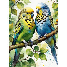 Алмазна мозаїка "Go to art" /177420/ "Щебіт двох сердець" 30*40см