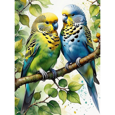 Алмазна мозаїка "Go to art" /177420/ "Щебіт двох сердець" 30*40см