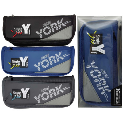 Пенал-косметичка 2 змійки /9075/ "New York" 3 кол. PVC (1/3/30)
