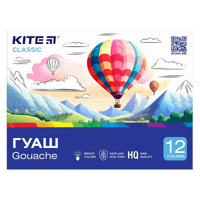 Гуаш "Kite" 12 кол. 20 мл /K-063/ Classic (67688) (1/12)