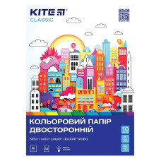 Папір кольоровий "Kite" /K-288/ двосторонній А4/(10арк/5неон+5звич) Classic (67706) (1/50) Папір кольоровий "Kite" /K-288/ двосторонній А4/(10арк/5неон+5звич) Classic (67706) (1/50)