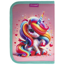 Пенал "CLASS" /25201C/ пенал 1 відд., пустий, 2 відворота, "Cute Unicorn Єдиноріг"