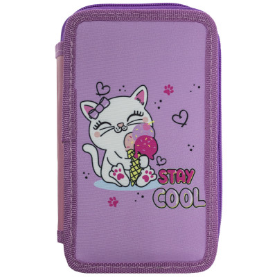Пенал "CLASS" /25302C/ пенал 2 відд., пустий, "Сool Kitten"