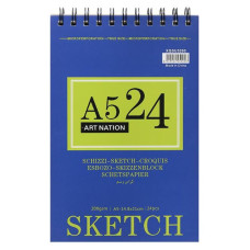 Скетбчук 21*14,8см/24арк "Art Nation" /XQSU5200/ на спіралі, 200 г/м2 (1/96)