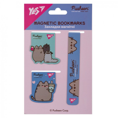 Закладка-магніт "YES" /708348/ "Pusheen", 3 шт (1/10/50)