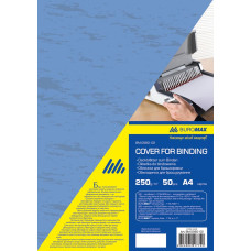 Обкладинка для брошурування "BuroMAX" /BM.0580-02/ А4, 250г/м2, "під шкіру" СИНЯ (50/1000)
