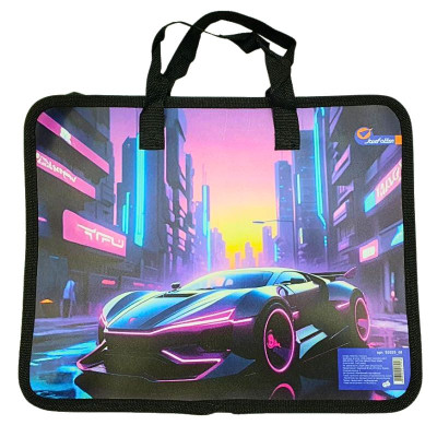 Папка-портфель 26*32см "JO" /S2025_08/ "Car neon" (1/12/120)