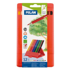 Олівці кольорові "Milan" 12 кол. /0729312/ трикутні, гнучкі, ПВХ коробка "231" (1/6/96)