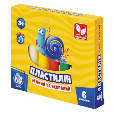 Пластилін восковий "Школярик"  6 кол. круглий /83811905-UA/ 78 г (1/26)
