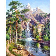 Алмазна мозаїка "Go to art" /187000/ "Водоспад" 40*50 см  (GL)
