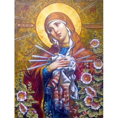 Алмазна мозаїка "Go to art" /177262/ "Божа Мати Семистрільна" 40*50см (GL)
