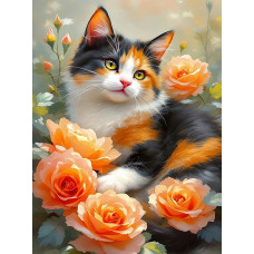 Алмазна мозаїка "Go to art" /177417/ "Ніжне муркотіння" 30*40см