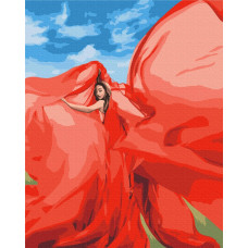 Картина за номерами "Brushme" /BS37565/ "Жінка в червоному"  40*50см