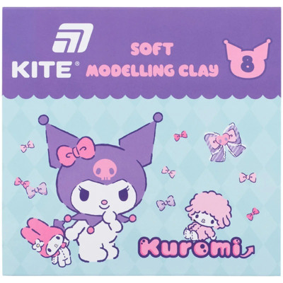 Пластилін восковий "Kite" /HK24-082/  8 кольорів, 160 г. Kuromi Куромі (1/60)