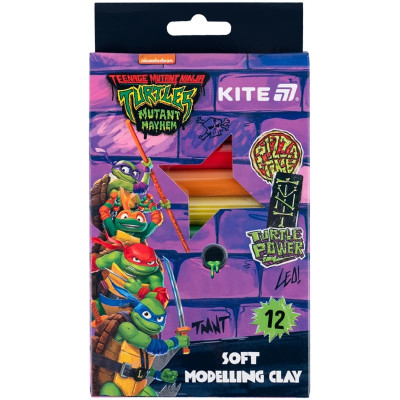 Пластилін восковий "Kite" /NT25-086/  12 кольорів, 200 г. TMNT Mutant Mayhem (1/30)