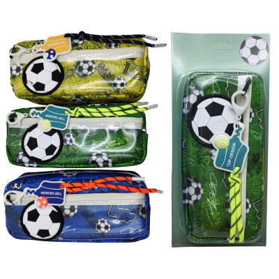 Пенал-косметичка /17874/ 2змійки з брелоком "Футбол football" уп.PVC (1/36)