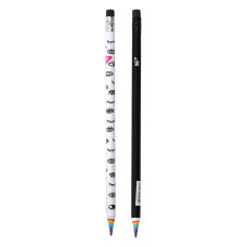 Олівець пр."Yes"/280549/ ECO "Black and White" паперов з гумкою , 24шт./туба, 2 диз. (24/240)