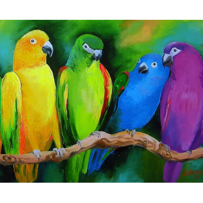 Алмазна мозаїка "Go to art" /177121/  "Друзі папуги" 30*40см