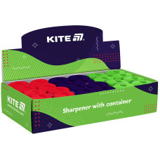 Точилка "Kite" /K25-370/ з контейнером Soft, мікс (24/1440)