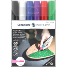 Набір маркерів 6 кол. "SCHNEIDER" /S120295/ акрилові Paint-it 320 4мм, Wallet Set1 (1/5/245) Набір маркерів 6 кол. "SCHNEIDER" /S120295/ акрилові Paint-it 320 4мм, Wallet Set1 (1/5/245)