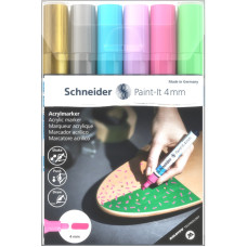 Набір маркерів 6 кол. "SCHNEIDER" /S120296/ акрилові Paint-it 320 4мм, Wallet Set1 (1/5/245) Набір маркерів 6 кол. "SCHNEIDER" /S120296/ акрилові Paint-it 320 4мм, Wallet Set1 (1/5/245)