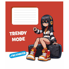 Зошит уч. "Школярик" 24арк.== /3564L/ "Trendy mode activated " виб УФ-лак (дівчинка) (25/200)