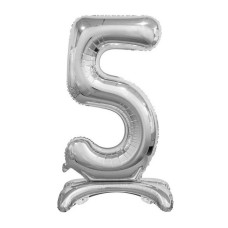 Кулька-цифра на ніжці "WB" /10452/ "5", 32" срібло (1/12) Кулька-цифра на ніжці "WB" /10452/ "5", 32" срібло (1/12)