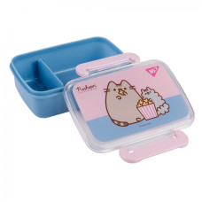 Контейнер для їжі "YES" /708364/ "Pusheen" 420 мл, сіро-рожевий (1/12/72)