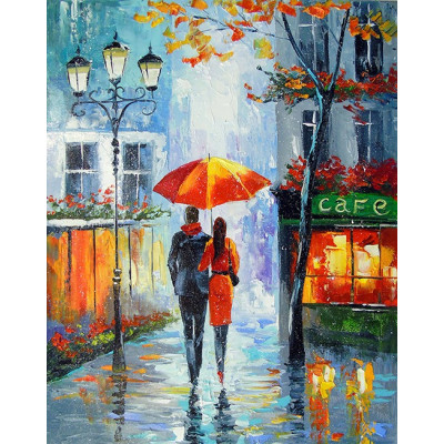 Алмазна мозаїка "Go to art" /177139/  "Романтична прогулянка містом" 30*40см