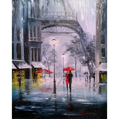 Алмазна мозаїка "Go to art" /177091/  "Перший сніг у Парижі"  40*50см
