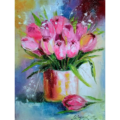 Алмазна мозаїка "Go to art" /177101/ "Букет тюльпанів у вазі"  40*50см