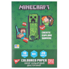 Папір кольоровий А4/20арк "YES" /955458/ "Minecraft" двосторонній, скоба (1/50)