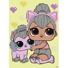 Алмазна мозаїка "Ідейка" /AML1206/ "LOL Surprise! Kitty Queen With Kitty Kitty" 15*20см на картоні