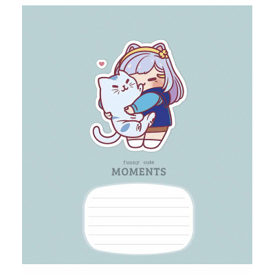 Зошит уч. "Школярик" 12арк.# /3267K/ "Fany cute moment" виб.УФ-лак (дівчинка) (30/300)