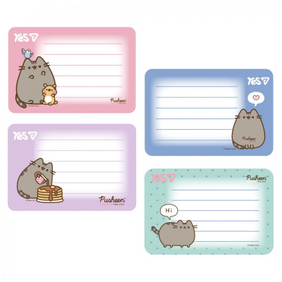 Наліпки на зошити "YES" /955505/ "Pusheen" 8 шт/уп (1/100)