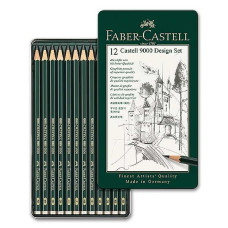 Набір графітних олівців "Faber-Castell" /119064/ 12 шт. 5Н-5В у металевій коробці (1/5)