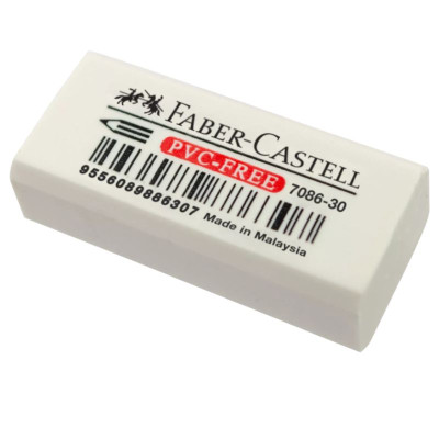 Гумка "Faber-Castell" /188730/ 7086-30 вініл, біла (30)