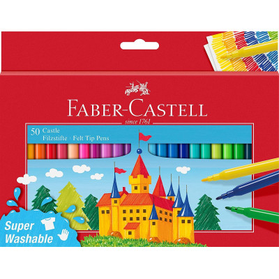 Фломастери "Faber-Castell" 50 кол. /554204/ FELT TIP "ЗАМОК" у карт.упаковці (1/6)