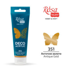 АКРИЛ для декору "ROSA TALENT" /351/ Античне золото, металік, 75 мл (1/4) АКРИЛ для декору "ROSA TALENT" /351/ Античне золото, металік, 75 мл (1/4)