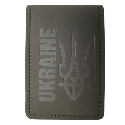 Обкладинка ID Паспорт "4PROFI" /28219/579/ шкірзам, нубук, Ukraine Тризуб хакі тиснення
