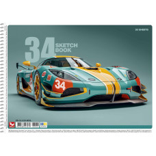 Альбом для малювання "Школярик" А4/30арк./PB-SC-030-8056/ спіраль, 120г/м2, УФ-лак (9/63)
