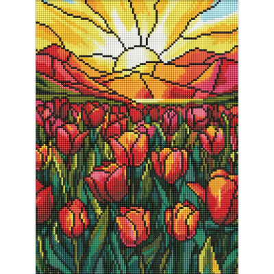Алмазна мозаїка "Ідейка" /AMO8066/ "Поле тюльпанів" 30*40см