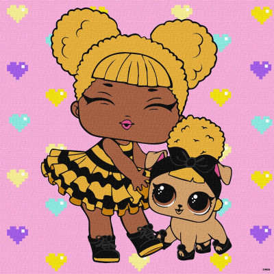 Картина за номерами "Ідейка" /KHO6287/ "LOL Surprise! TroopSurprise Queen Bee With Queen Pup" 40*40см