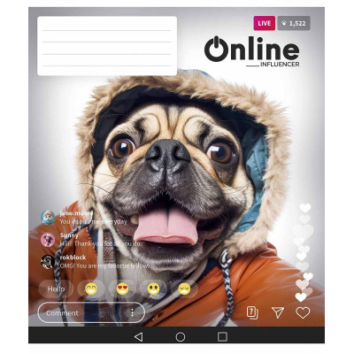 Зошит уч. "Школярик" 48арк.== /3420L/ "Online" ВД-лак (нейт) (10/100)