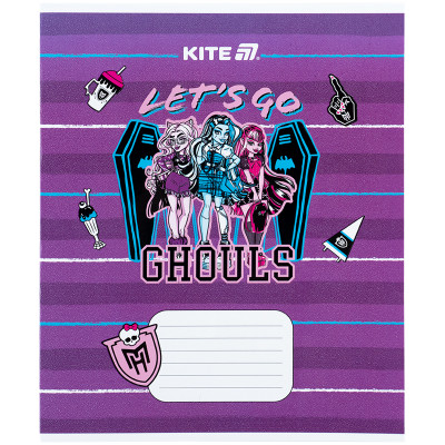 Зошит уч. "Kite" 12арк.// /MH25-235/ гібр. лак + УФ лак, Monster High (25/600)