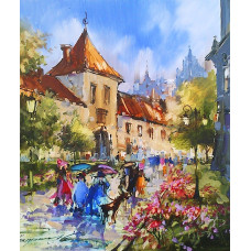 Алмазна мозаїка "Go to art" /189646/ "Бернардинський дворик "30*40см  на підрамнику