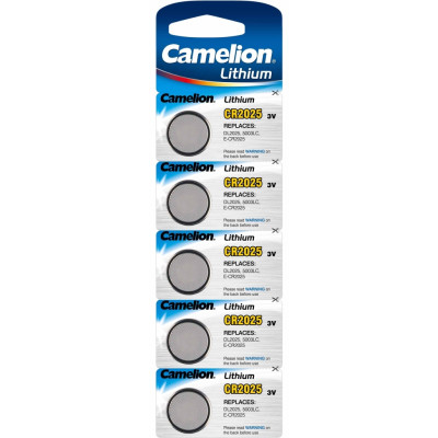Батарейка "Camelion" /CR 2025/5bl/657/ 139 lithium, 3V, монетка 20*2,5мм (5/50)